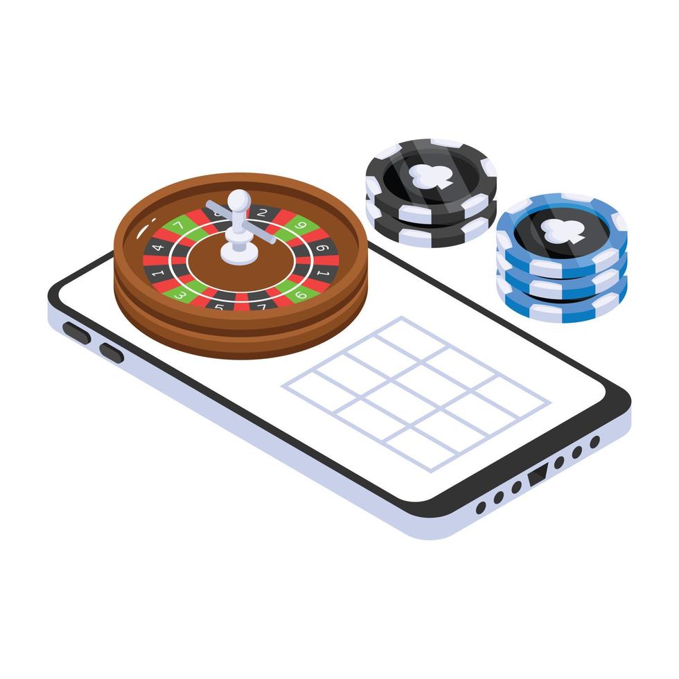 An editable isometric icon of casino game vector