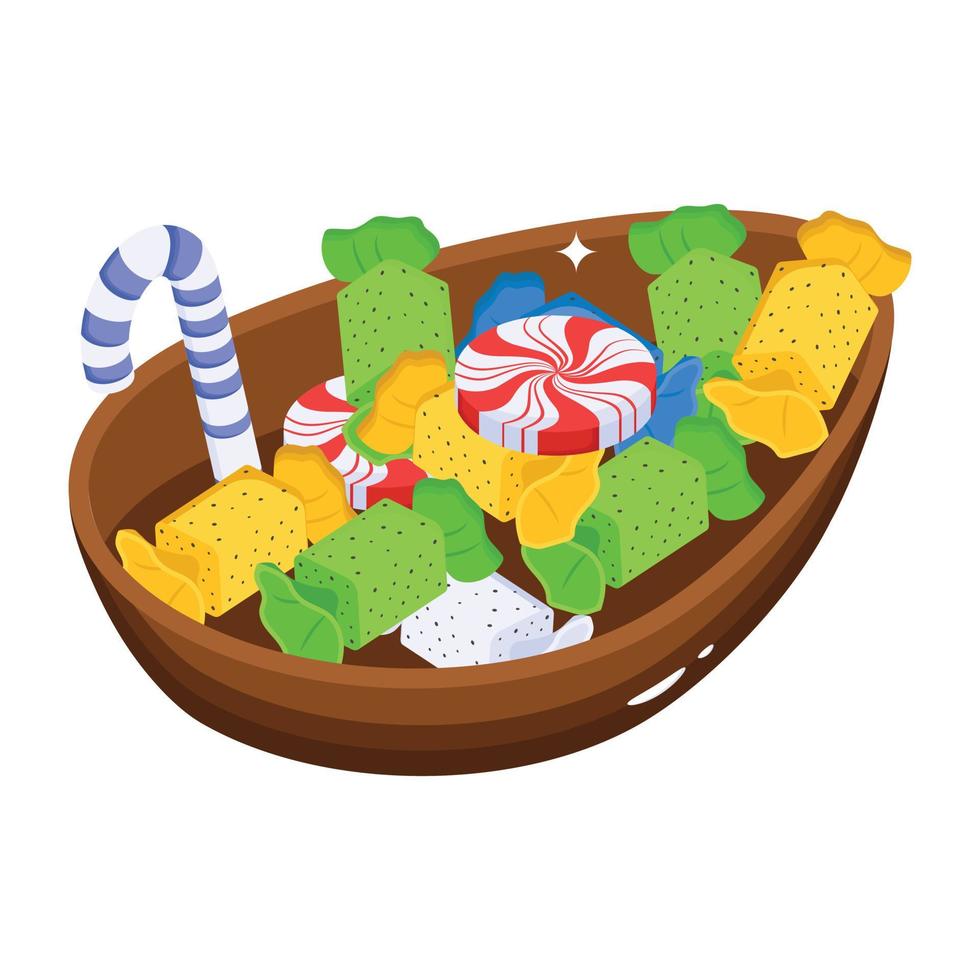 Easter sweets isometric icon with scalability vector