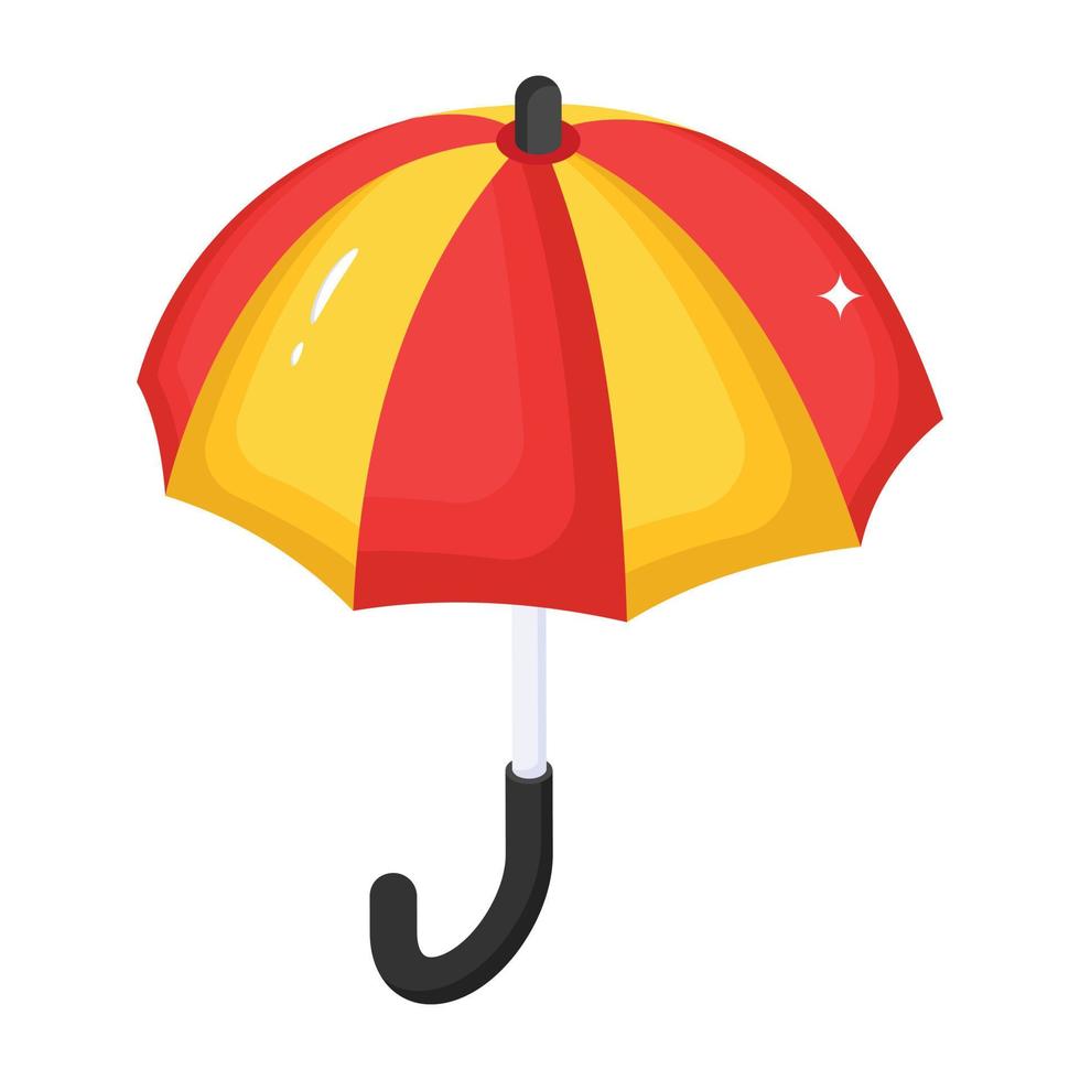 An isometric icon of umbrella is editable and scalable vector