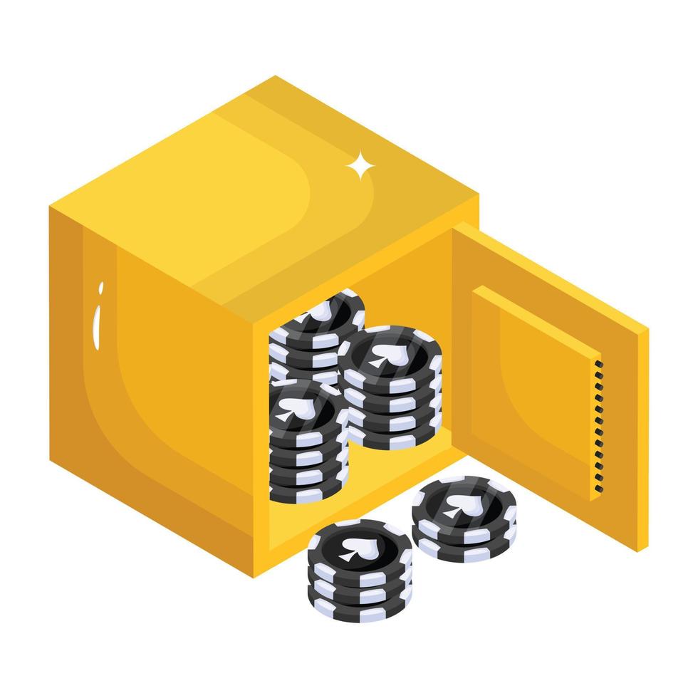 An editable isometric icon of casino game vector