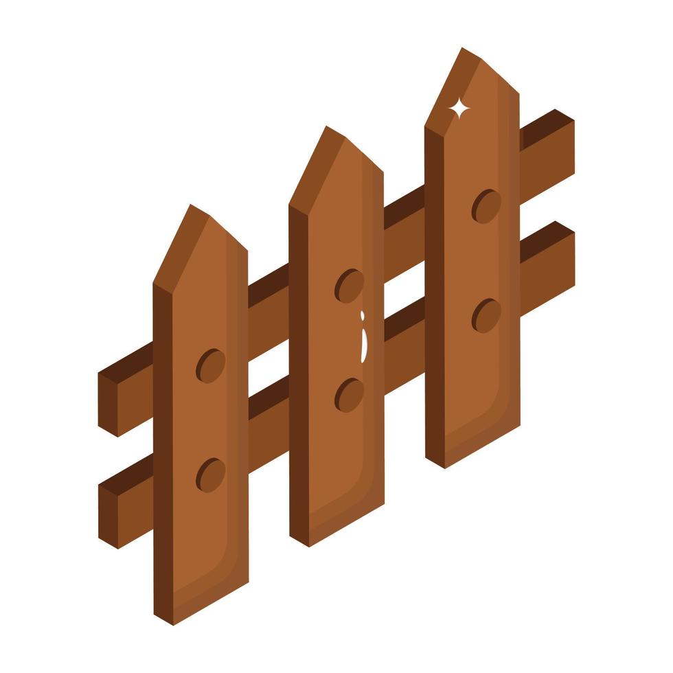 Get hold of this isometric icon of fence vector