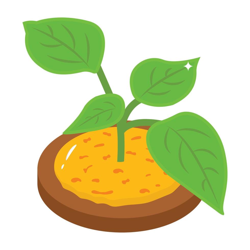 An eye catchy isometric icon of plant vector
