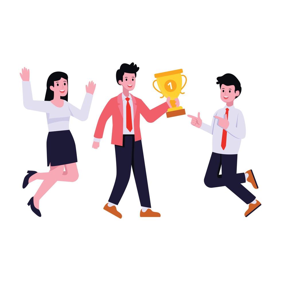 Grab this amazing flat illustration of team success vector
