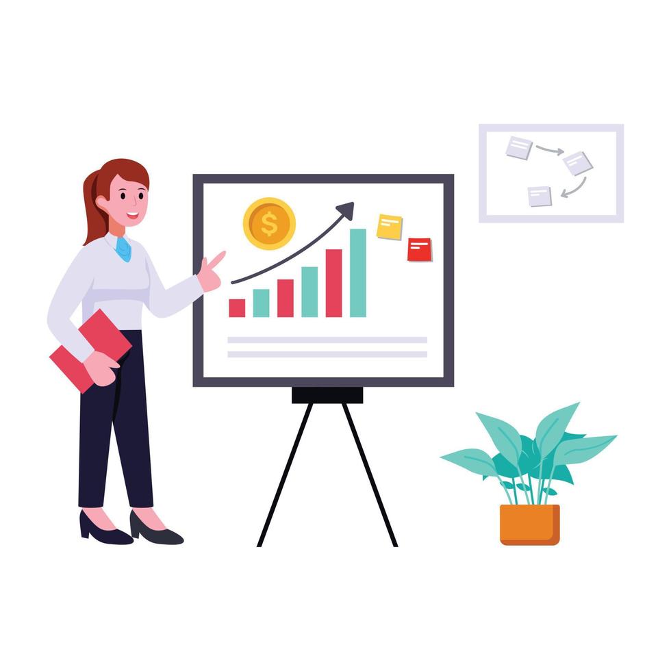 Ready to use flat illustration of presentation vector