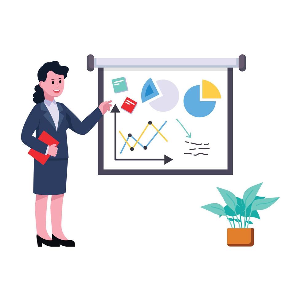 Ready to use flat illustration of presentation vector