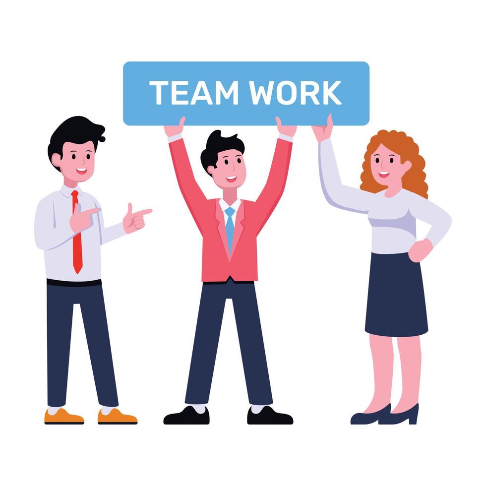 A well-designed flat illustration of teamwork 7132211 Vector Art at ...