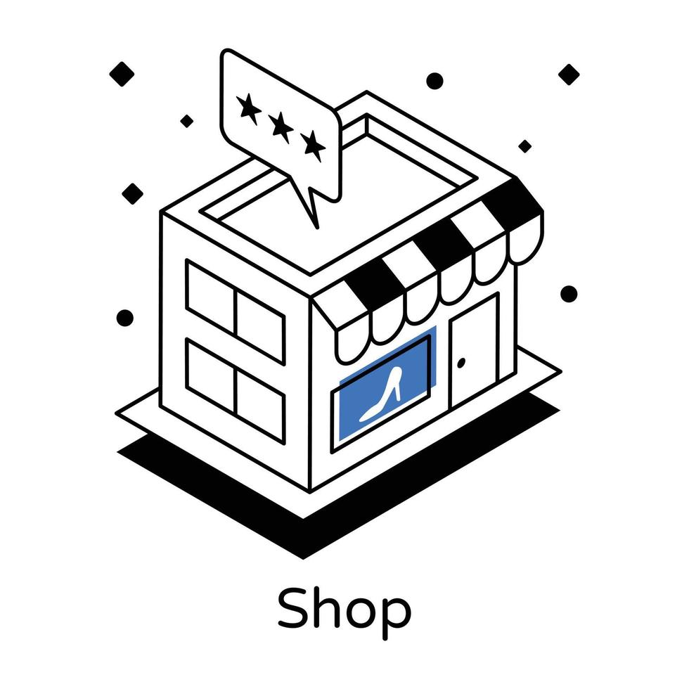 Trendy isometric icon of a shop vector