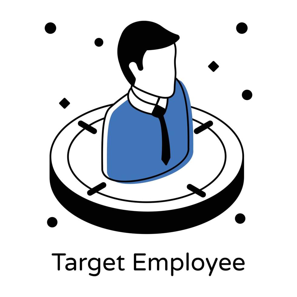 Target employee isometric icon download person, vector