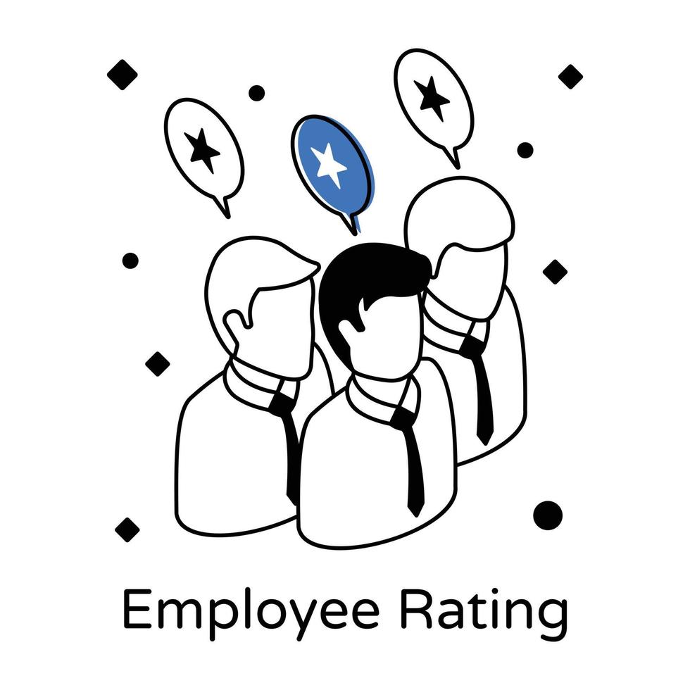 Icon of employee rating editable vector design