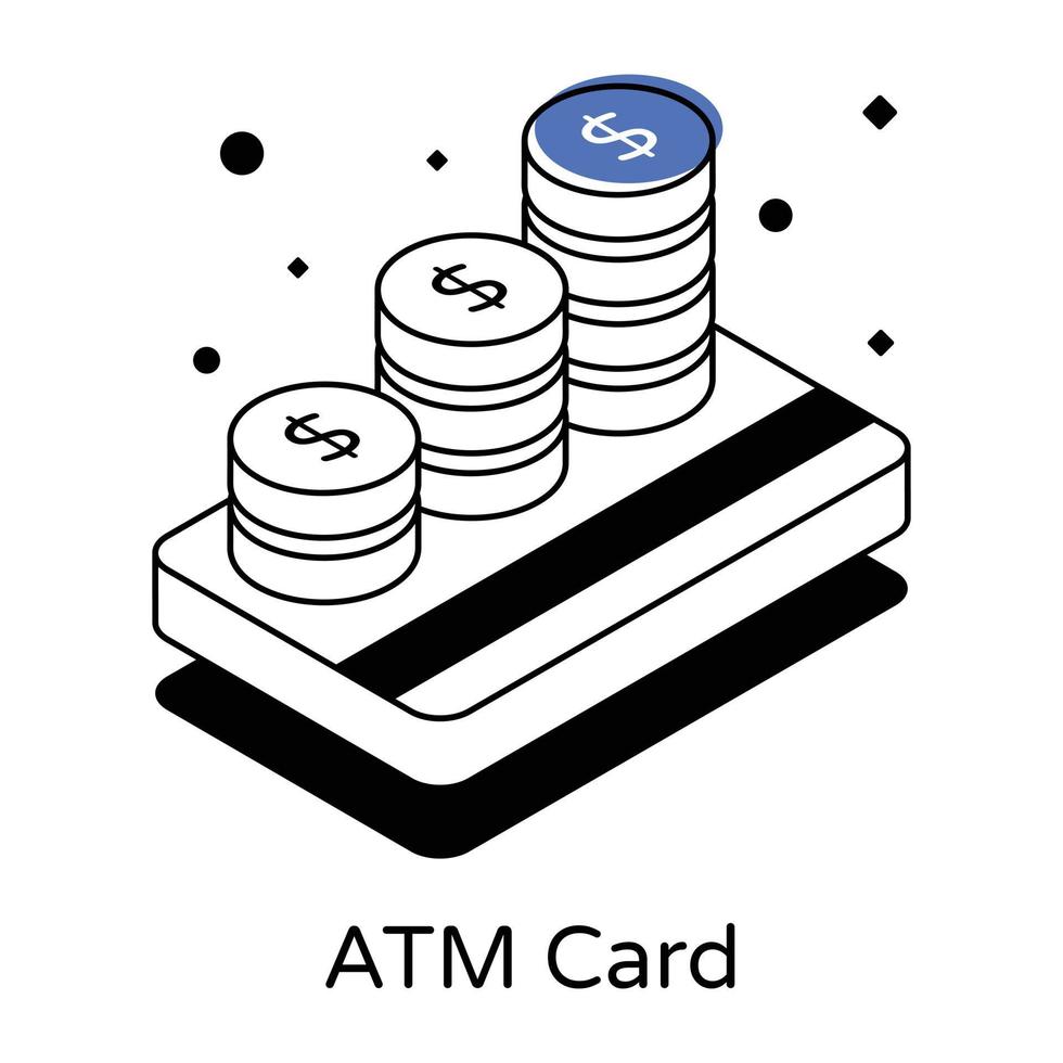 An icon of atm card isometric design vector