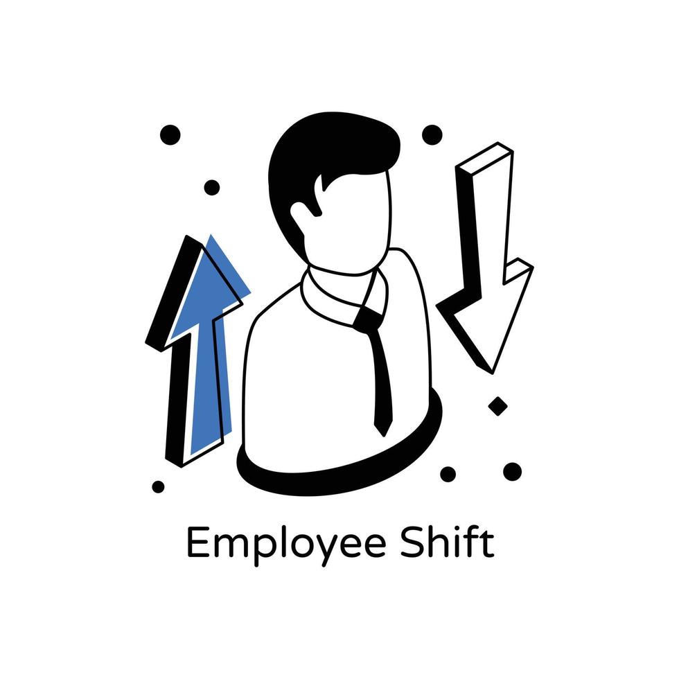 Trendy isometric icon of an employee shift vector
