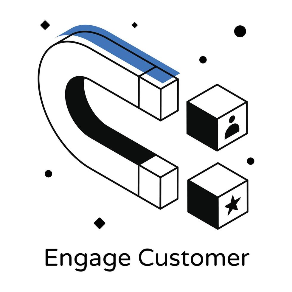 Modern isometric icon of engage customers vector