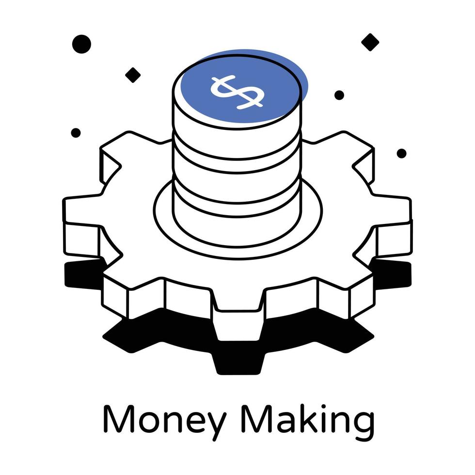 Isometric icon of money making vector