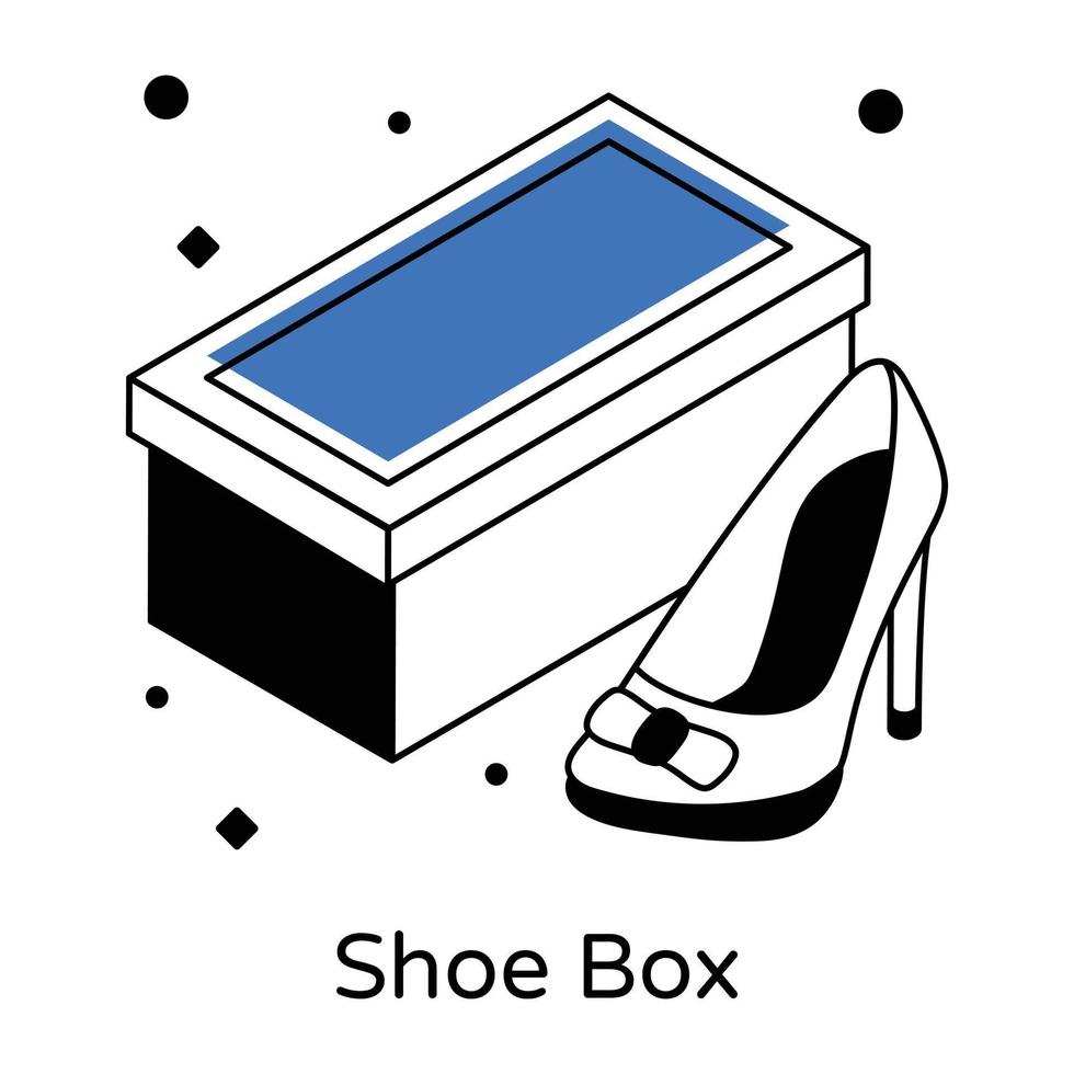 An icon of shoe box in editable design vector