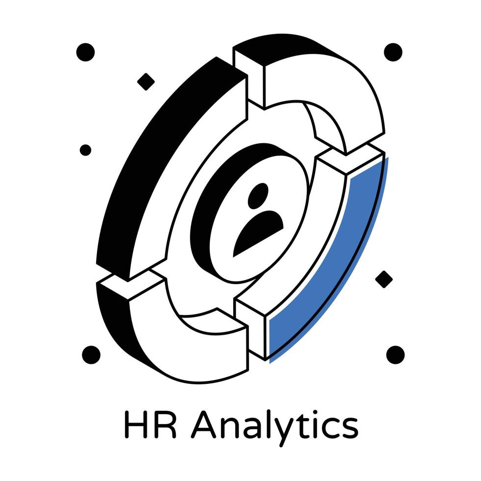 Trendy isometric icon of hr analytics vector