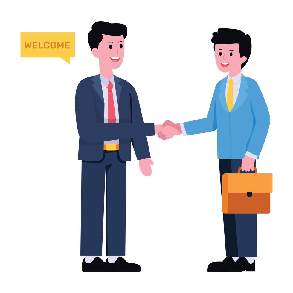 An editable flat illustration of partnership vector