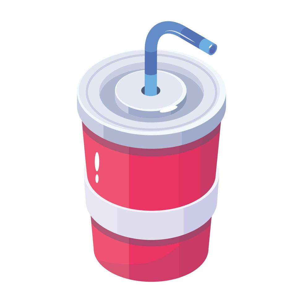 A trendy isometric vector of drink