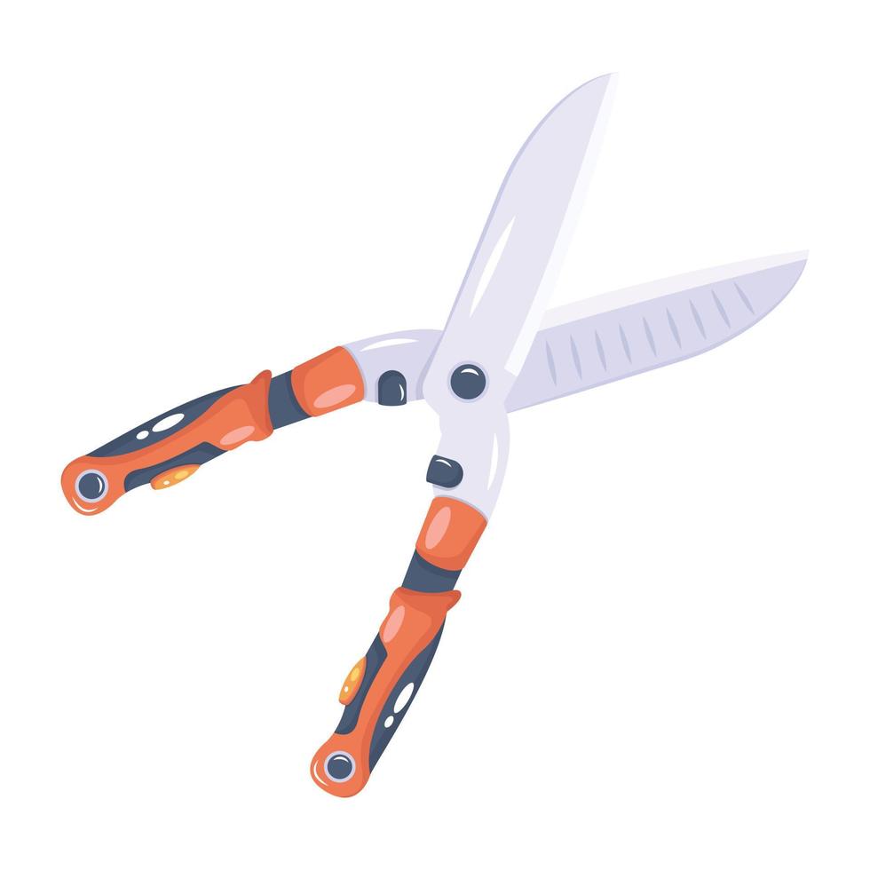 An isometric icon of pruning shears in vector format