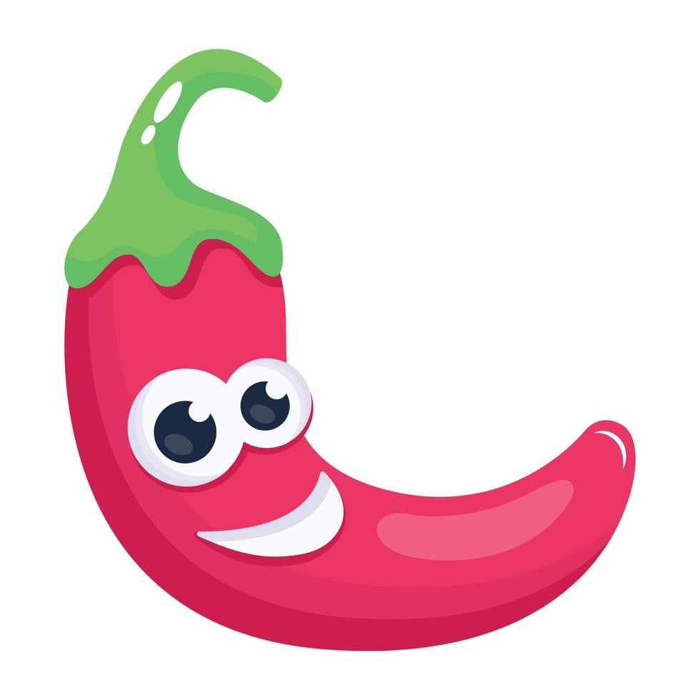 Spicy food ingredient, an isometric icon of red chili vector