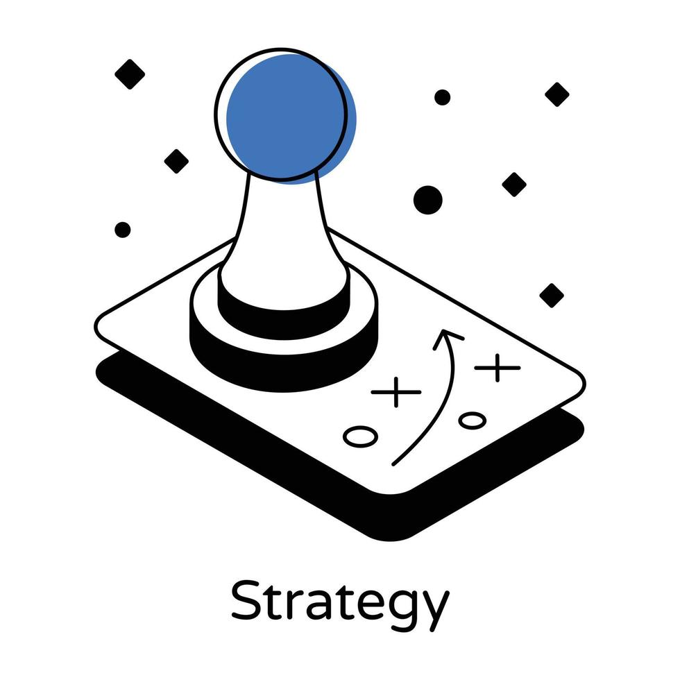 icono isométrico moderno de estrategia vector