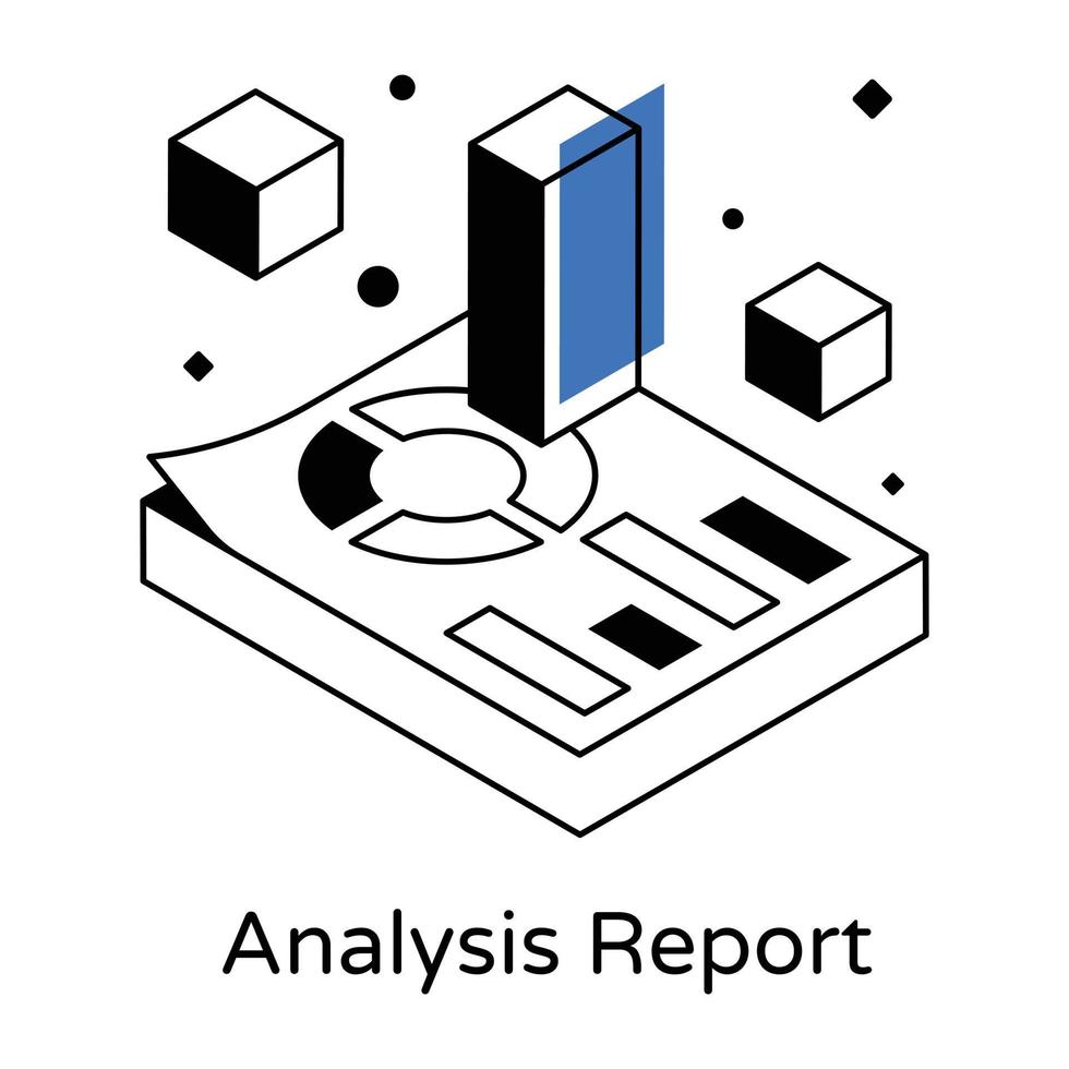 Analysis report isometric vector download