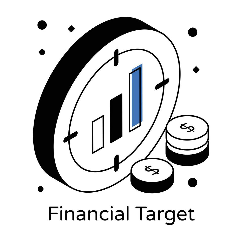 A financial target isometric design vector