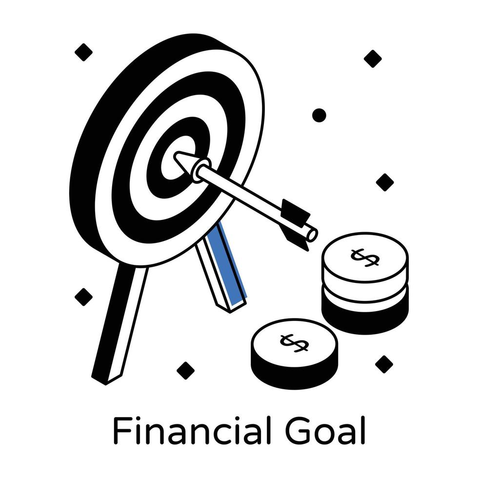 Financial goal isometric icon design vector