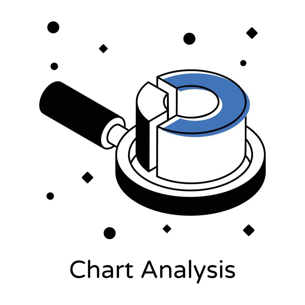 A trendy isometric icon of financial chart vector