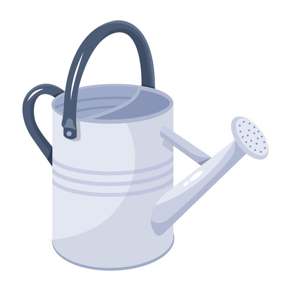 Modern isometric icon of watering can, gardening accessory vector