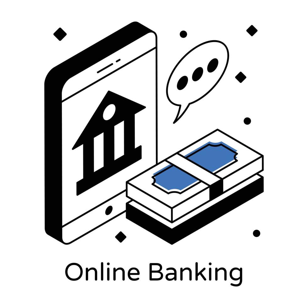 An online banking isometric icon download vector