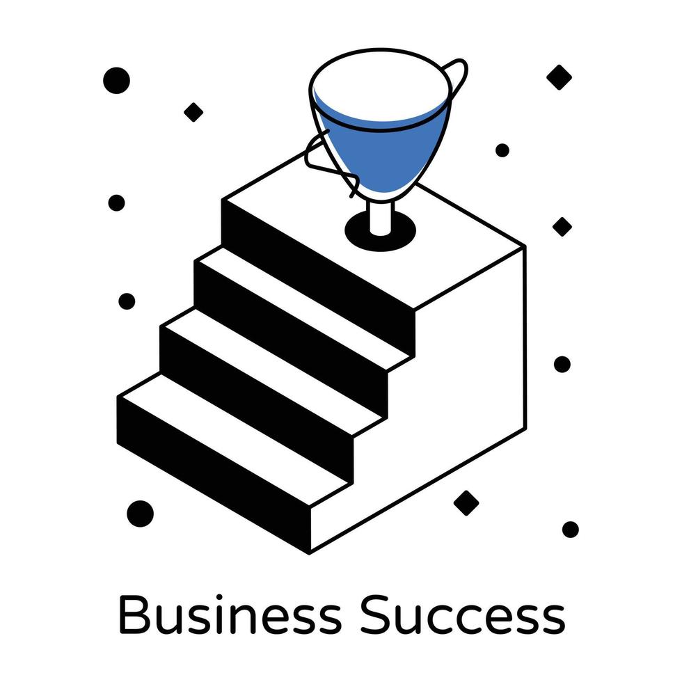 Modern isometric icon of a business success vector