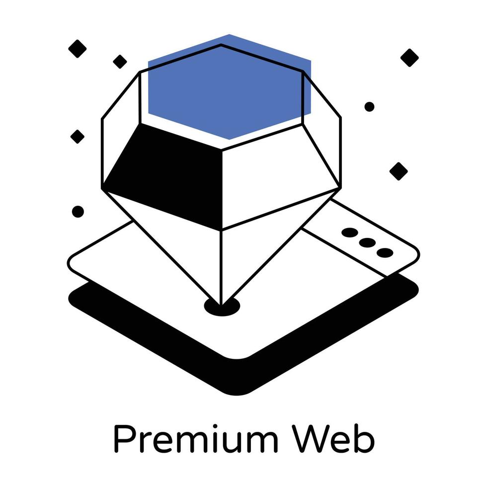 una descarga de icono isométrica web premium vector