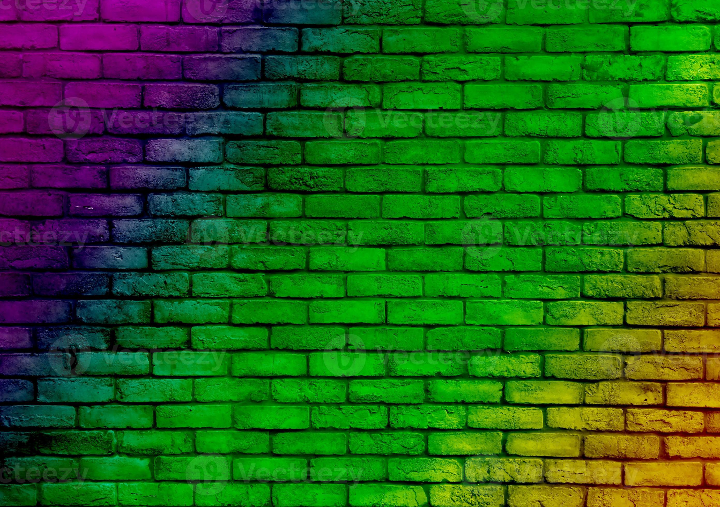 Colorful painted brick wall texture background. May use for abstract