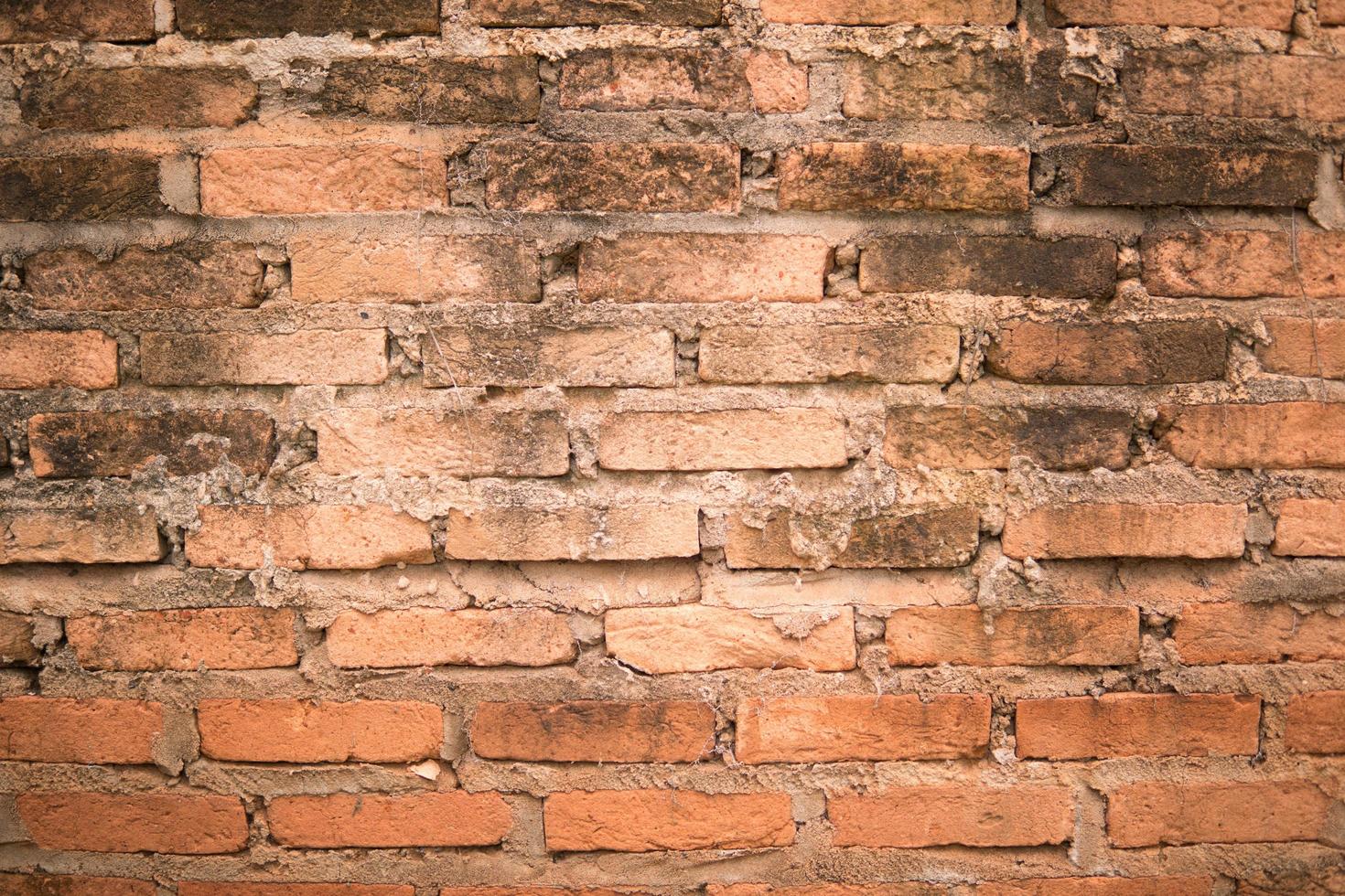 Old orange brick wall textured background. photo