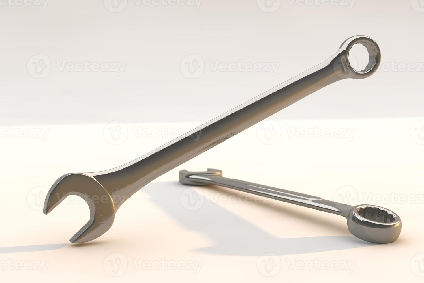 Wrench isolated on white background. 3D render photo