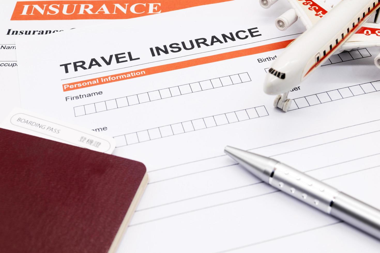 Travel insurance application form photo
