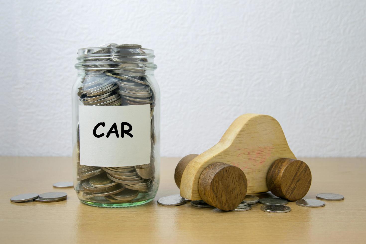 Money saving for Car in the glass bottle photo