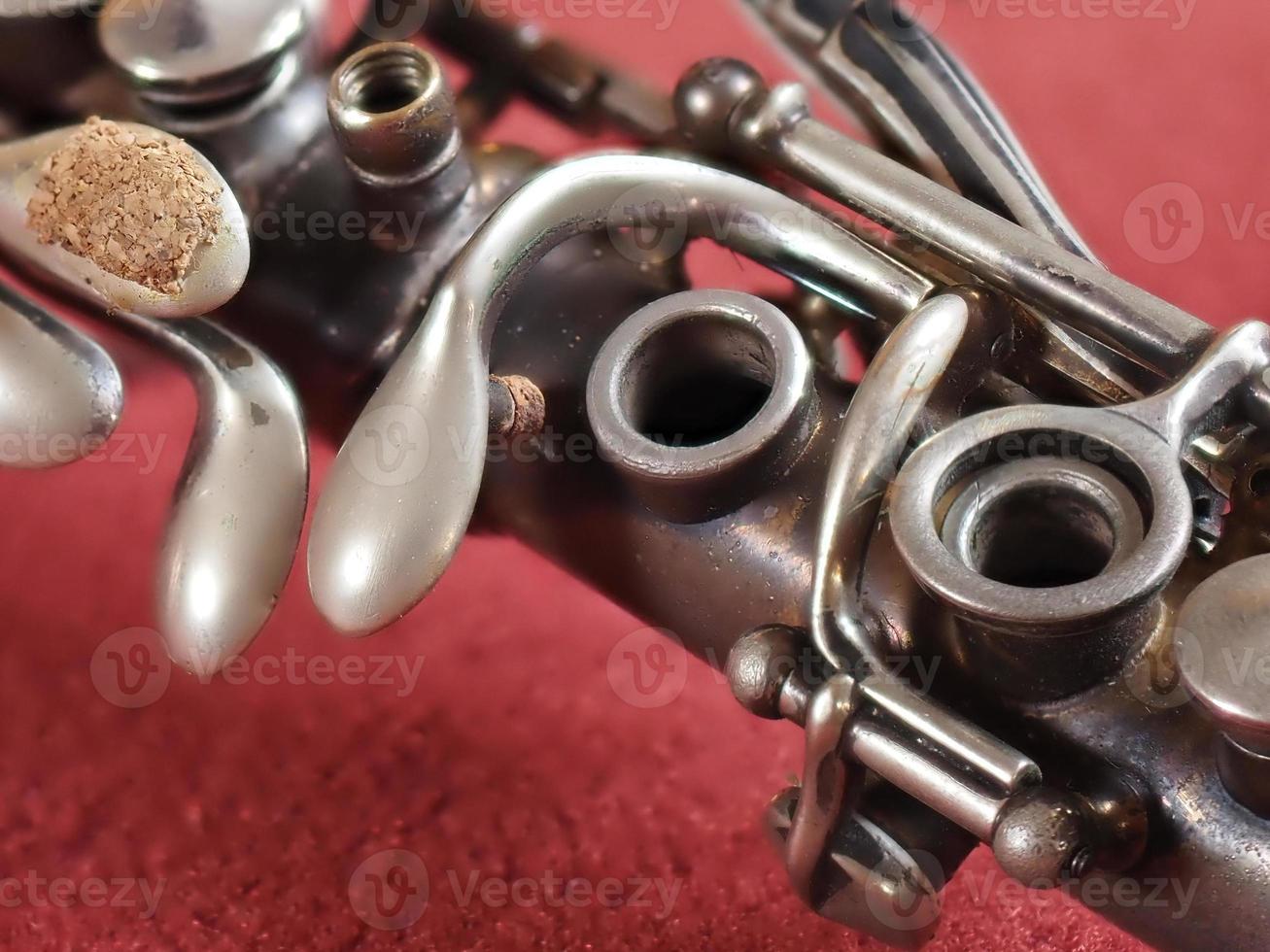 shot of a clarinet on a blurred background photo