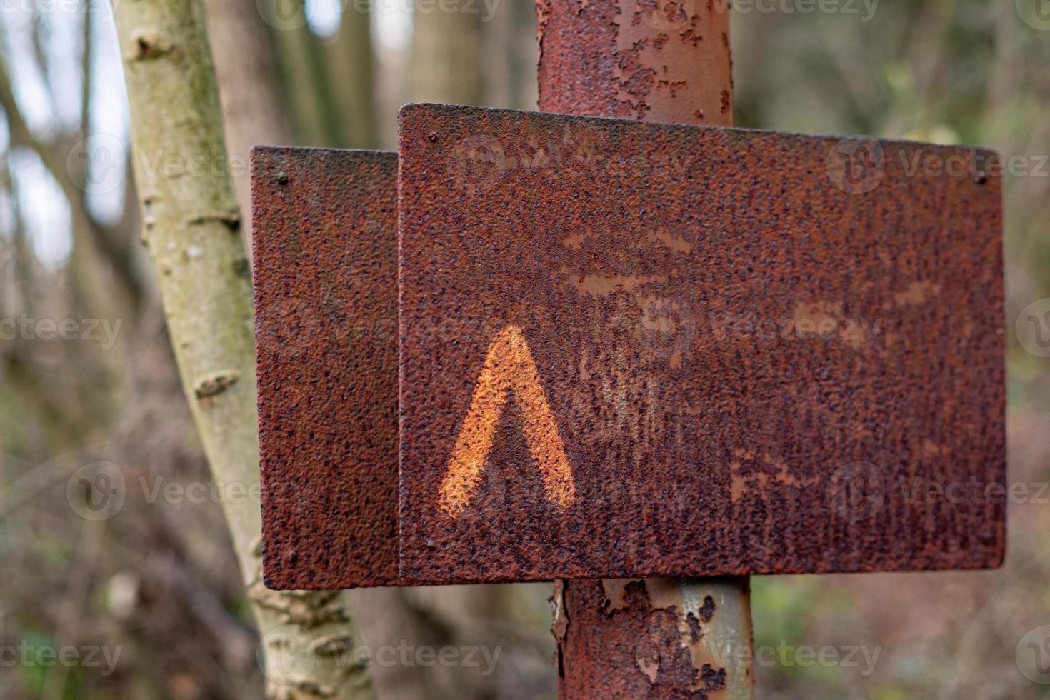 Closeup of a rusty sign photo