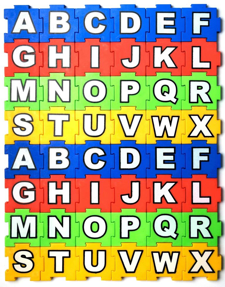 Puzzle ABC on white background photo