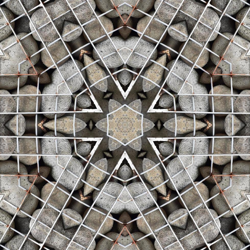 Rock reflection abstract background. Kaleidoscope pattern. Free photo. photo