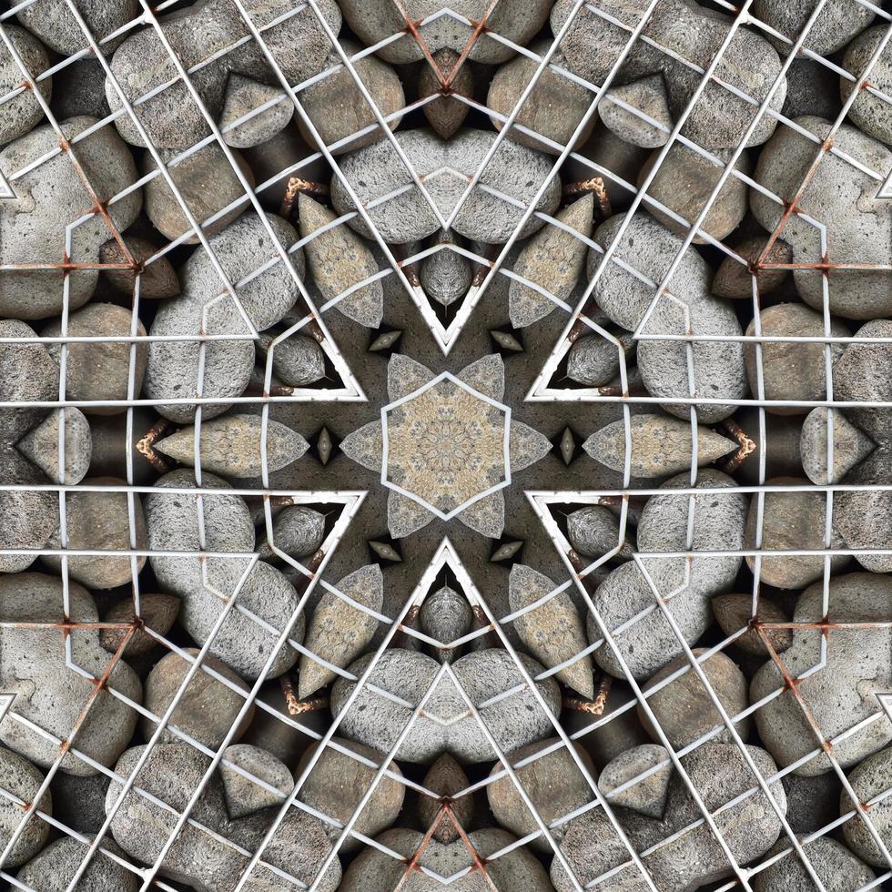 Rock reflection abstract background. Kaleidoscope pattern. Free photo. photo