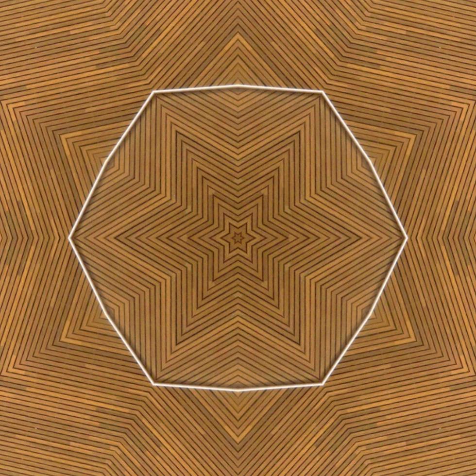 Brown abstract square background. Kaleidoscope pattern of wooden floor. Free background. photo