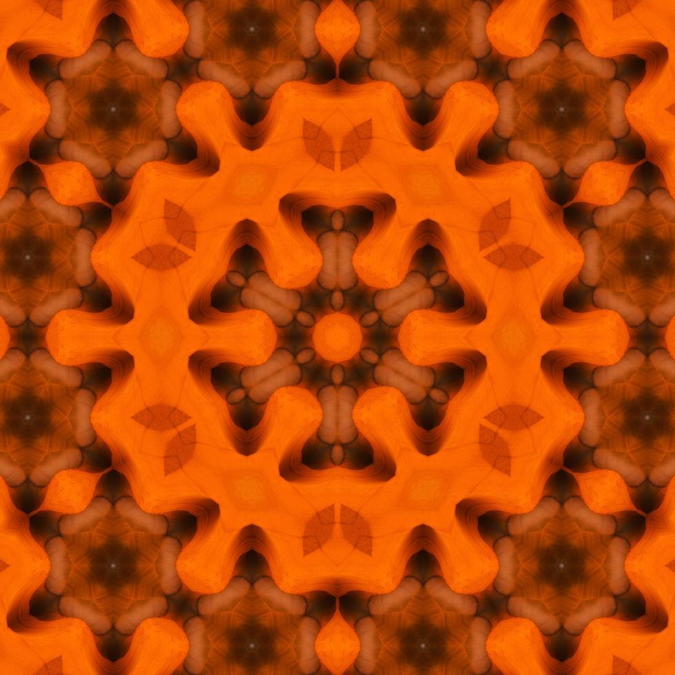 Orange abstract square background. Kaleidoscope pattern of desert. Free background. photo