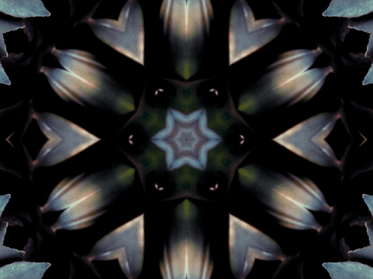 Black and white kaleidoscope pattern. Abstract background. Free photo. photo