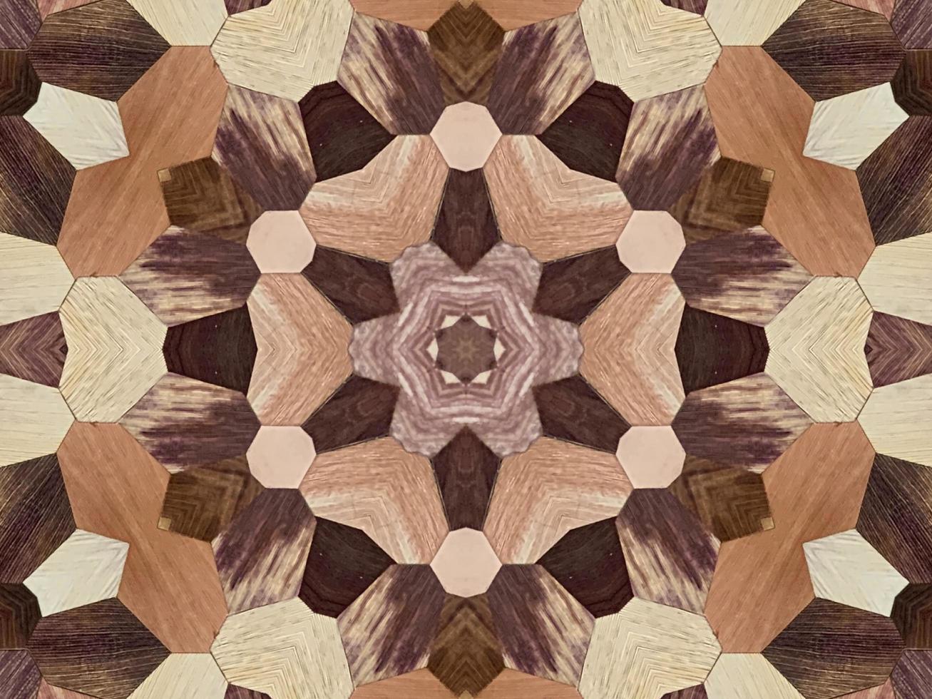 Wood texture abstract background. Kaleidoscope pattern. photo