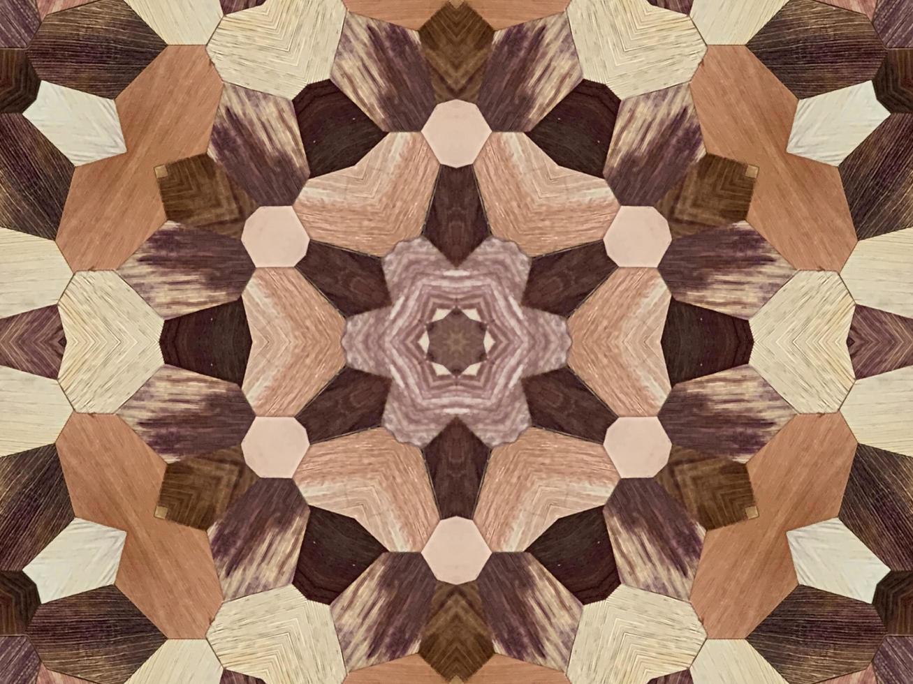 Wood texture abstract background. Kaleidoscope pattern. photo