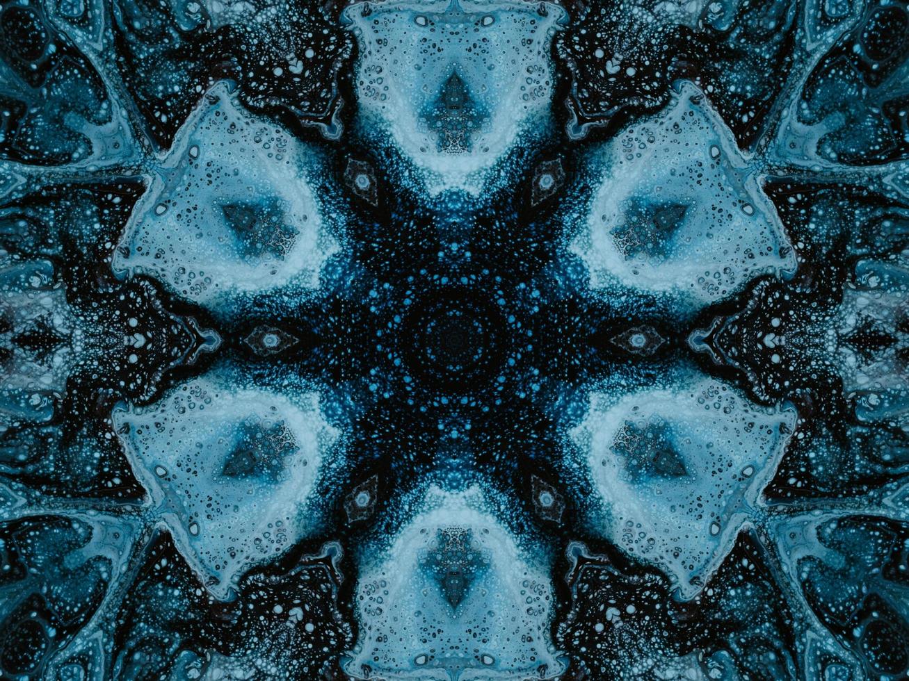 Reflection of colorful flowers kaleidoscope pattern. Abstract background. Free photo. photo