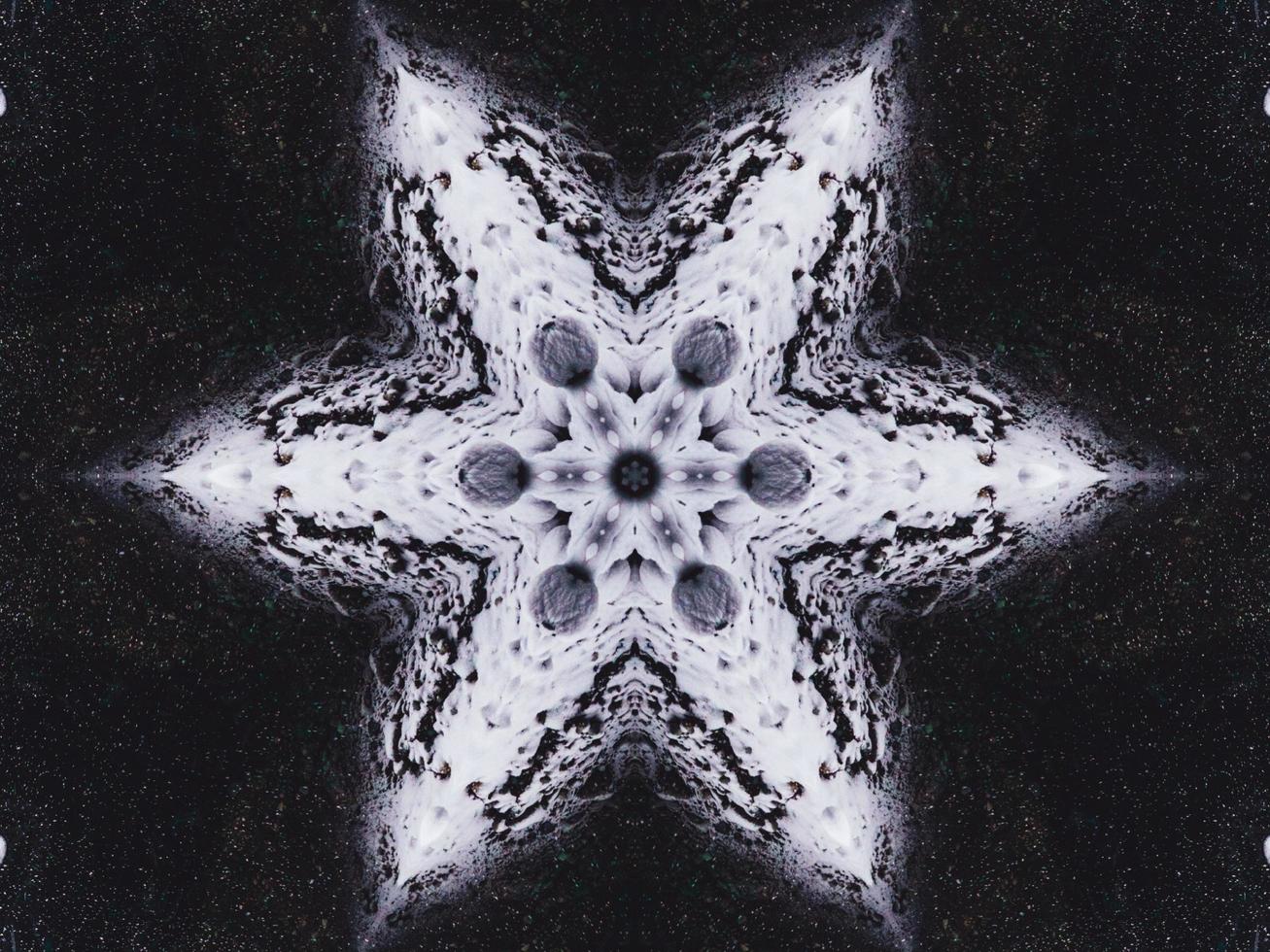 Gothic vibes abstract background in dark blue and black color. Kaleidoscope pattern. Free photo. photo