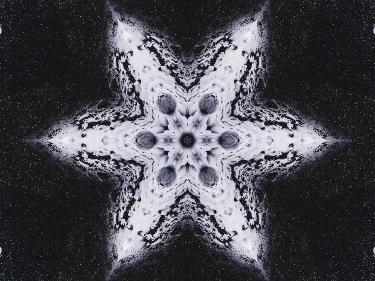 Gothic vibes abstract background in dark blue and black color. Kaleidoscope pattern. Free photo. photo